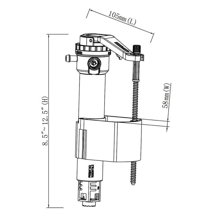 A1106В клапан 1/2"-3/8" універс наповнюв.ITAL нижнє-бокове під'єднання ЛАТУНЬ {40/1} A1106В клапан 1/2"-3/8" універс наповнюв.ITAL нижнє-бокове під'єднання ЛАТУНЬ {40/1}