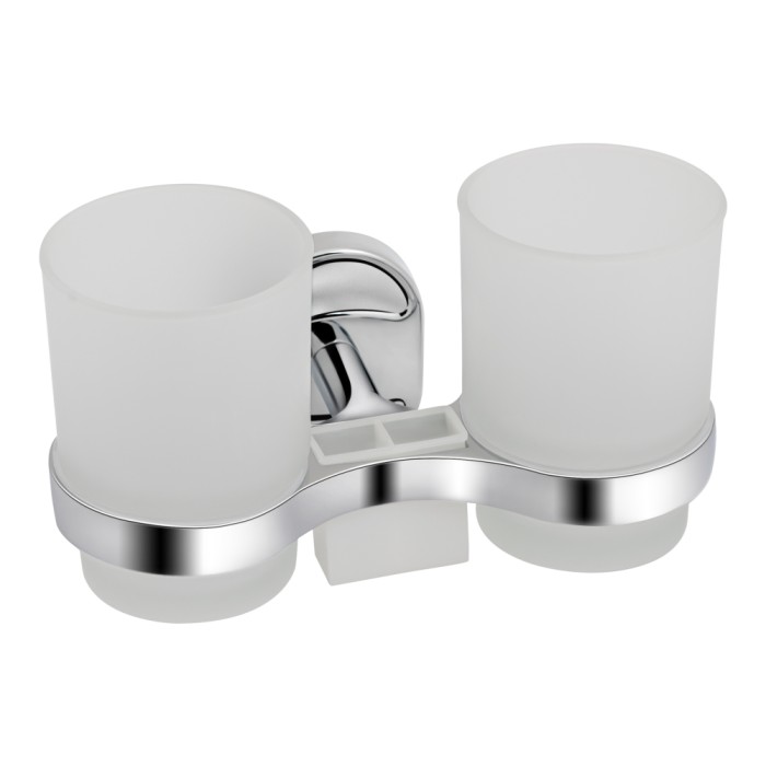 Склянка з тримачем Lidz Oreo 0402 подвійний настінний (матове скло) LDORE0402CRM22164 Chrome Склянка з тримачем Lidz Oreo 0402 подвійний настінний (матове скло) LDORE0402CRM22164 Chrome