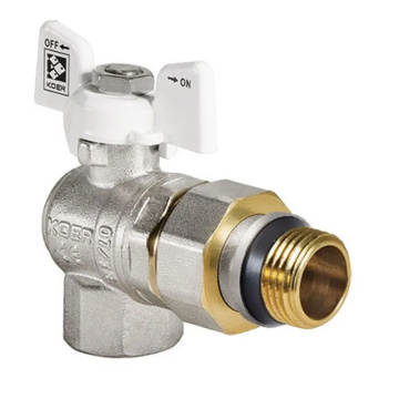Кран з американкою 3/4" "антіпротечка"(Koer KR.228.W-Gi) кутовий білий (KR0193)