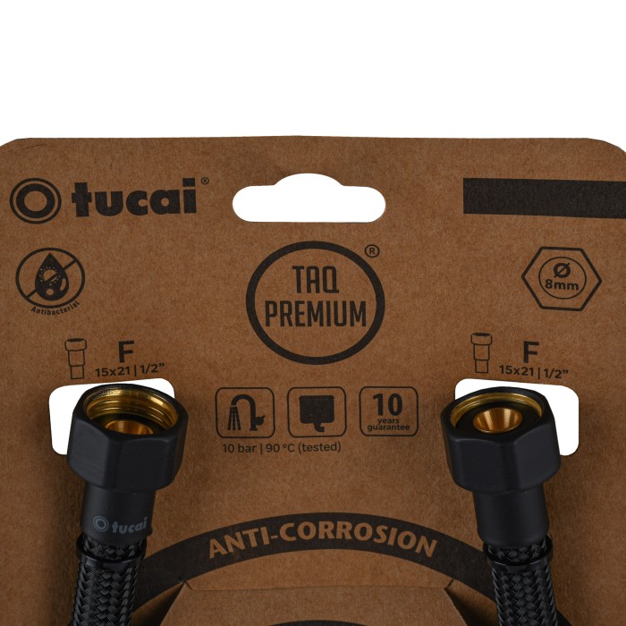 Шланг водяний TUCAI TAQ PREMIUM GRIF 1/2″x1/2″ BВ 0,3м.АНТИКОР. ACB HG-1212-300 (Чорний Мат) 209968 Шланг водяний TUCAI TAQ PREMIUM GRIF 1/2″x1/2″ BВ 0,3м.АНТИКОР. ACB HG-1212-300 (Чорний Мат) 209968