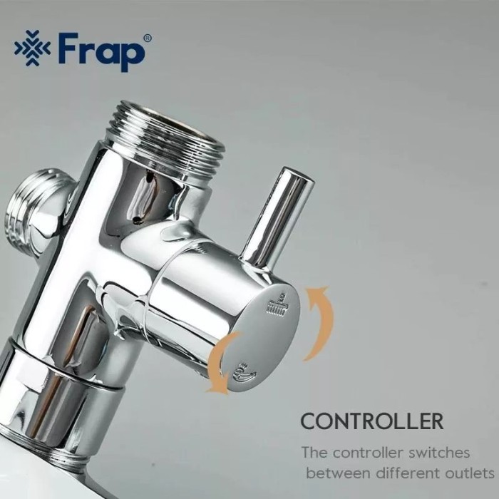 Душева система Frap F2449-20, перемикач на лійку, 3 режими, білий/хром Душева система Frap F2449-20, перемикач на лійку, 3 режими, білий/хром