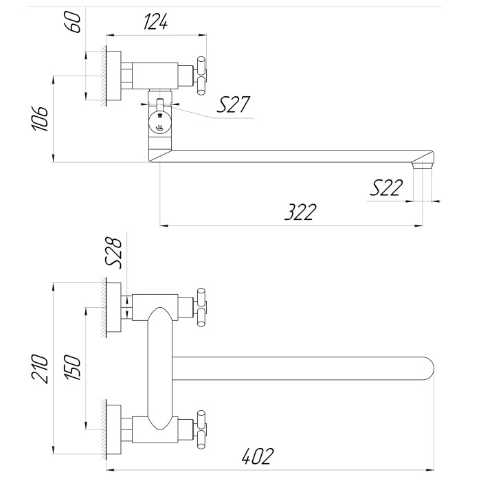 Змішувач для ванни Globus Lux DUKAT SD4-108 Змішувач для ванни Globus Lux DUKAT SD4-108