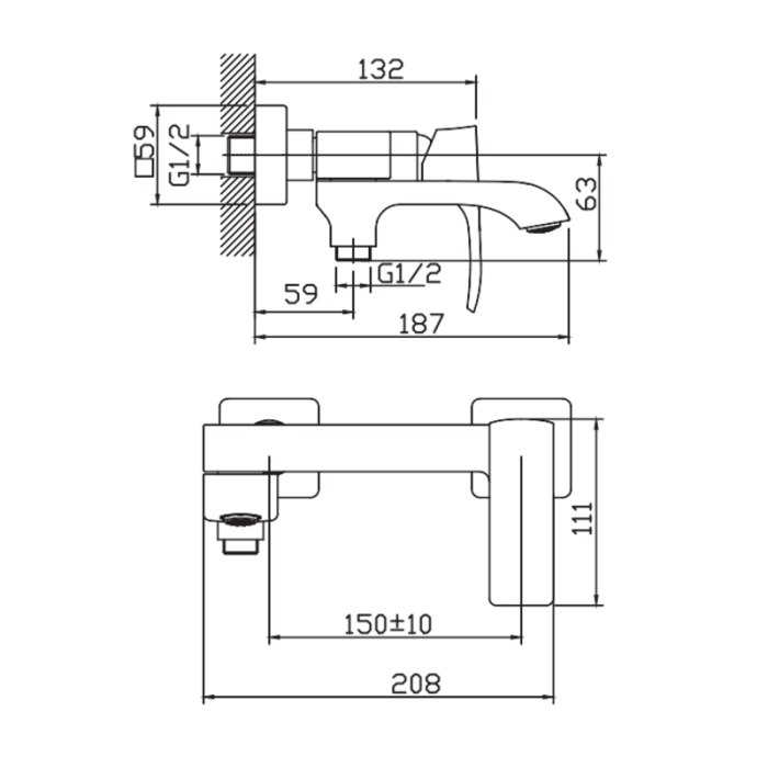 Змішувач для ванни Haiba Monaco 009 (HB9653) Змішувач для ванни Haiba Monaco 009 (HB9653)