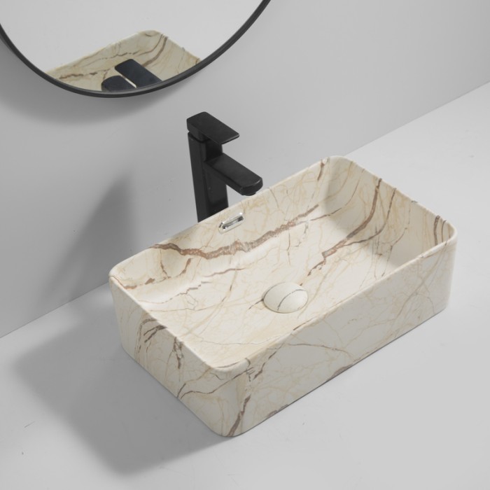 Раковина накладна Mixxus Premium QUADRO-0208 MARBLE 480х315х140mm з переливом (MP6518) Раковина накладна Mixxus Premium QUADRO-0208 MARBLE 480х315х140mm з переливом (MP6518)
