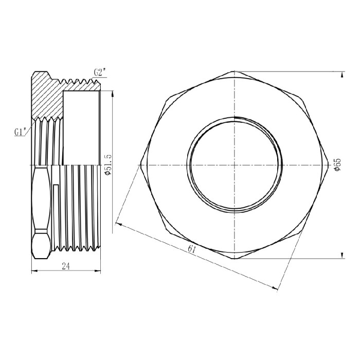 Футорка Thermo Alliance Forte 2"х1" ЗВ SF3745025 Футорка Thermo Alliance Forte 2"х1" ЗВ SF3745025