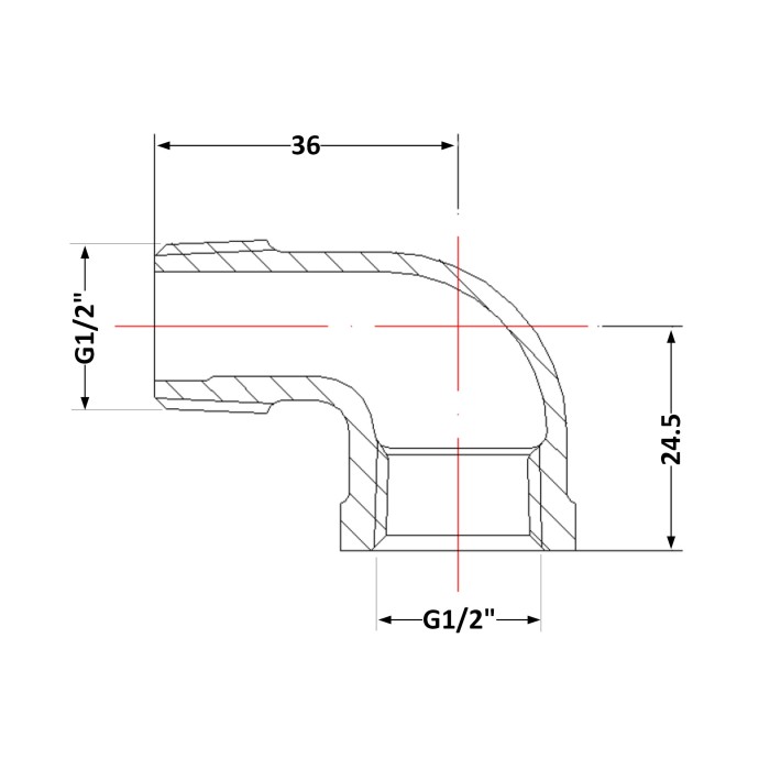 Кут чавунний 1/2" ЗР Кут чавунний 1/2" ЗР