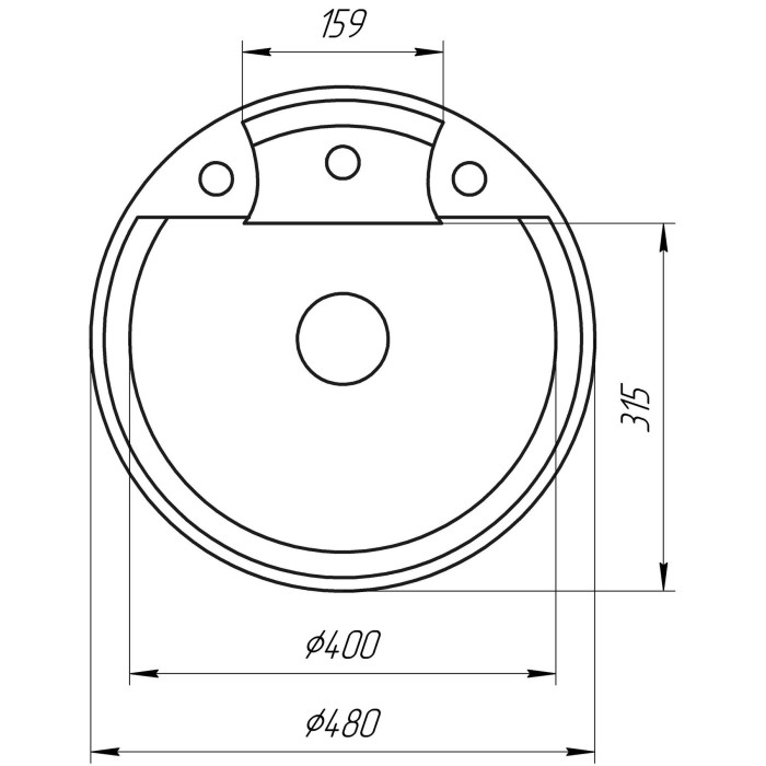 Гранітна мийка Globus Lux GURON чорний 480мм-А0002 Гранітна мийка Globus Lux GURON чорний 480мм-А0002
