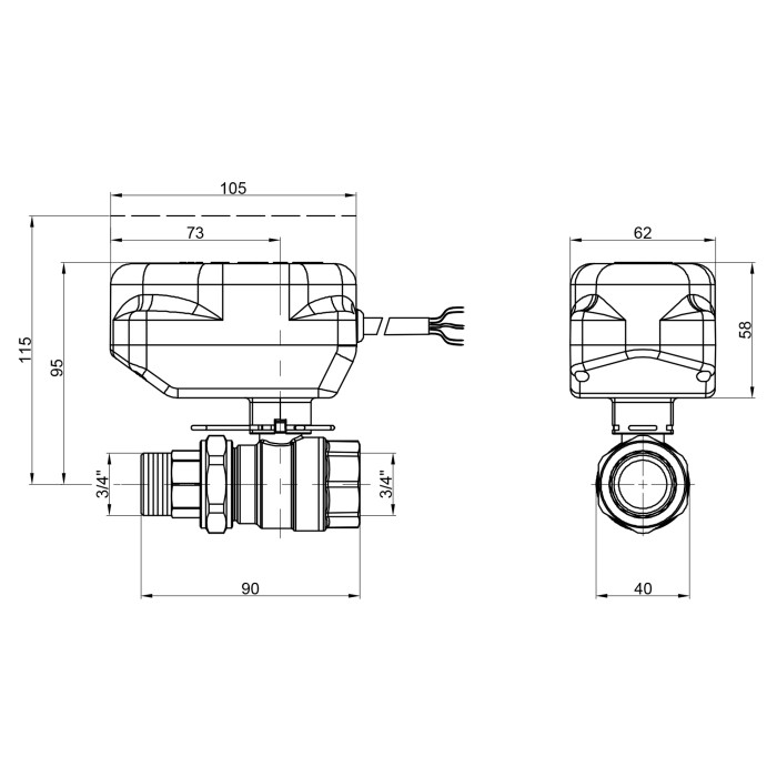 Кран кульовий зонний Icma 3/4" №341 Кран кульовий зонний Icma 3/4" №341