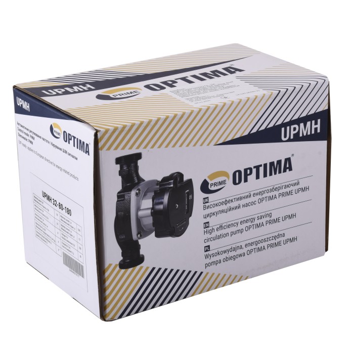 Насос циркуляційний енергоощадний Optima PRIME UPMH 32-80AUTO 180мм + гайки Насос циркуляційний енергоощадний Optima PRIME UPMH 32-80AUTO 180мм + гайки