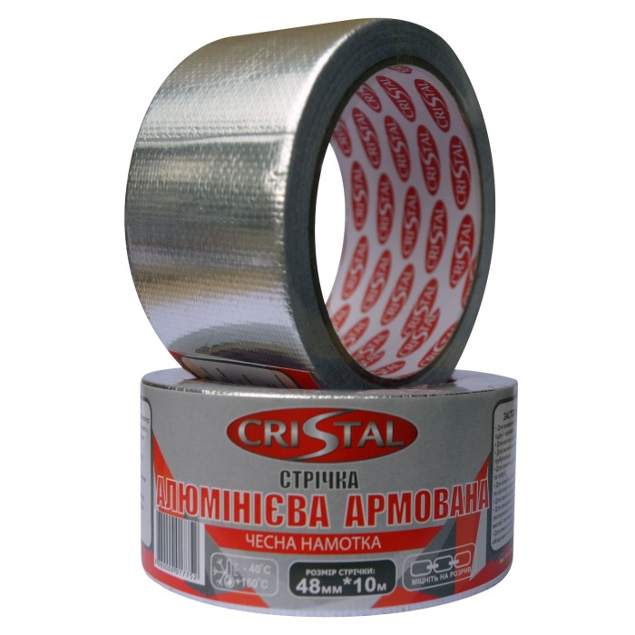 Стрічка алюмінієва армована CRISTAL 48мм х 10м Стрічка алюмінієва армована CRISTAL 48мм х 10м