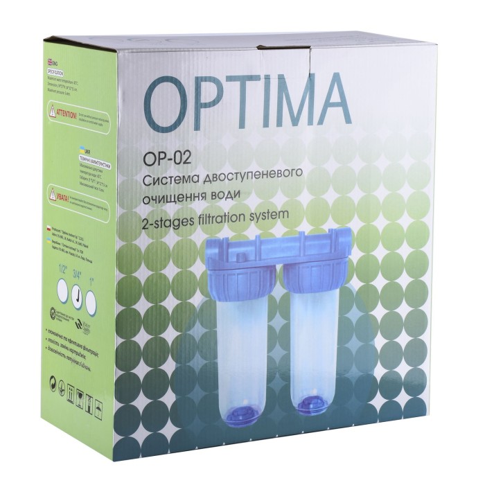 Система 2-х ступеневого очищення Optima OP-02, 3/4″ Система 2-х ступеневого очищення Optima OP-02, 3/4″