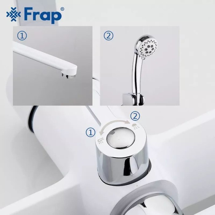 Змішувач для ванни Frap F2241, білий/хром Змішувач для ванни Frap F2241, білий/хром