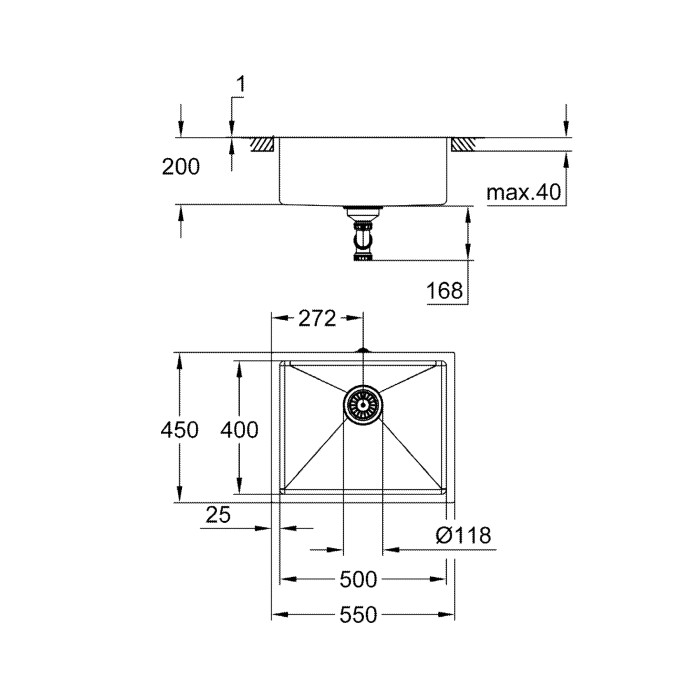 Мийка для кухні із нержавіючої сталі Grohe K700U (31574SD1) Мийка для кухні із нержавіючої сталі Grohe K700U (31574SD1)