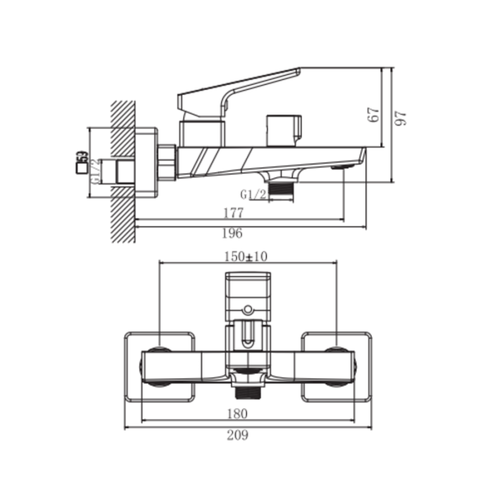 Змішувач для ванни Haiba Turin 009 Euro (HB9657) Змішувач для ванни Haiba Turin 009 Euro (HB9657)