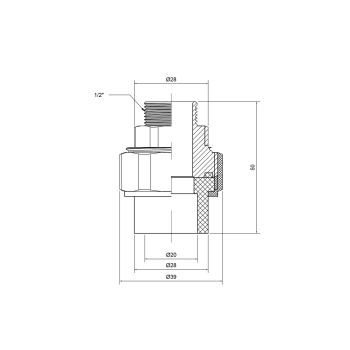 Згін "Американка" PPR Thermo Alliance 20х1/2" ЗР Згін "Американка" PPR Thermo Alliance 20х1/2" ЗР