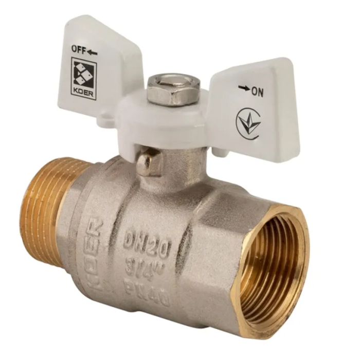 Кран кульовий KOER 3/4" ГШМ (KR.218.W) білий (KR0183) Кран кульовий KOER 3/4" ГШМ (KR.218.W) білий (KR0183)