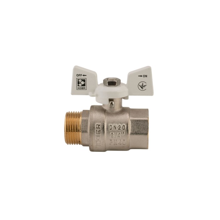Кран кульовий KOER 3/4" ГШМ (KR.218.W) білий (KR0183) Кран кульовий KOER 3/4" ГШМ (KR.218.W) білий (KR0183)