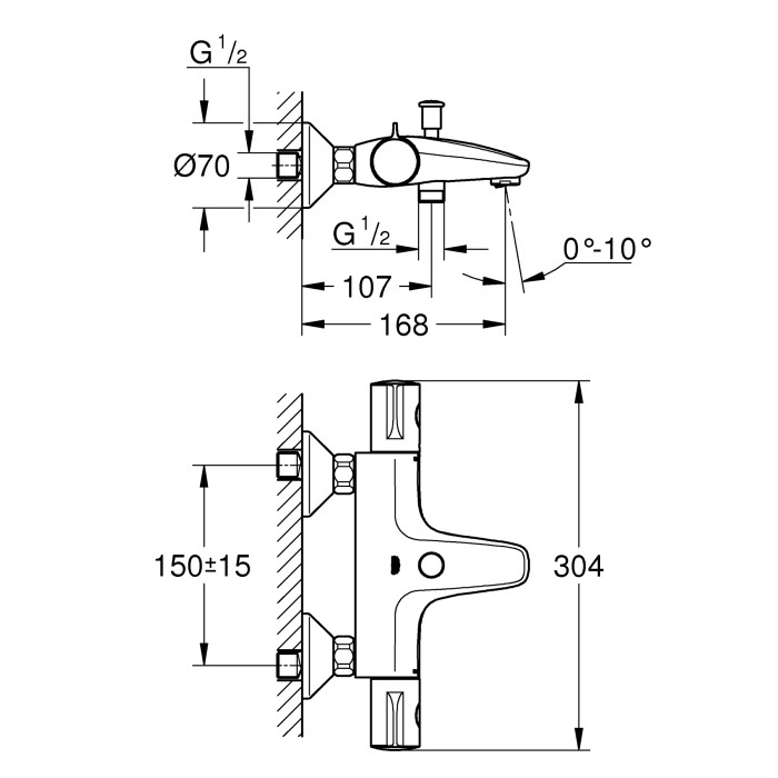 Змішувач для ванни з термостатом Grohe Grohtherm 800 (34576000) Змішувач для ванни з термостатом Grohe Grohtherm 800 (34576000)