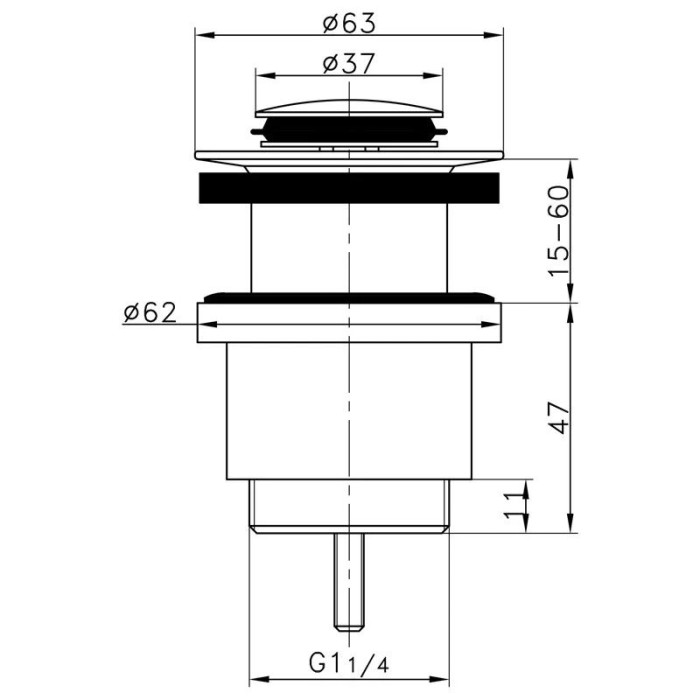 Донний клапан Frap F61, автомат, 1 1/4", хром Донний клапан Frap F61, автомат, 1 1/4", хром