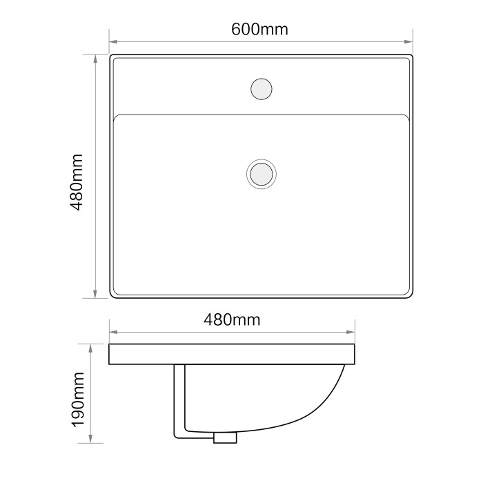 Раковина меблева MIXXUS PREMIUM STYLE-1501 600х480х190mm з отвором під змішувач та переливом (MP6498) Раковина меблева MIXXUS PREMIUM STYLE-1501 600х480х190mm з отвором під змішувач та переливом (MP6498)