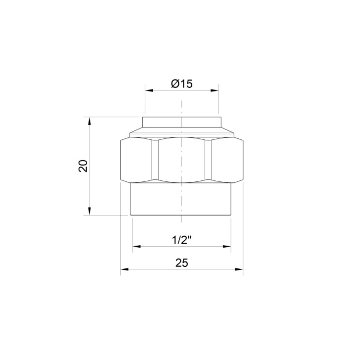 Наконечник Icma 1/2" для мідної труби 15 мм №90 Наконечник Icma 1/2" для мідної труби 15 мм №90