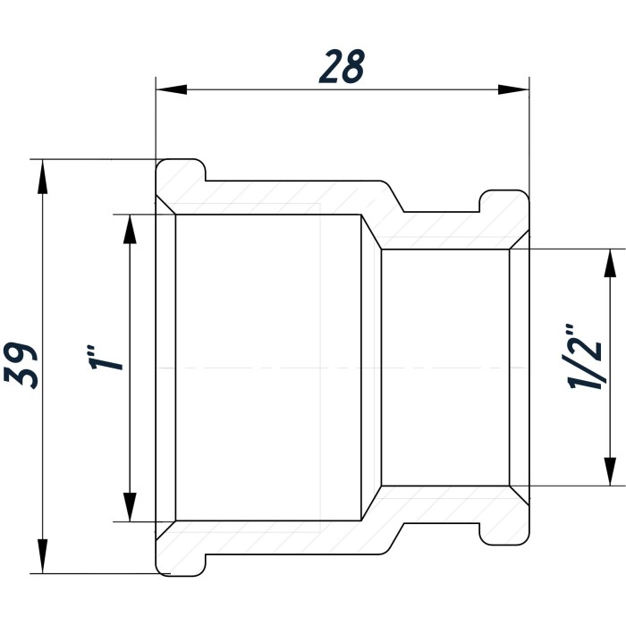 Муфта редукційна 1″х1/2″ВВ нержавіюча SM531S OPTIMUM Муфта редукційна 1″х1/2″ВВ нержавіюча SM531S OPTIMUM