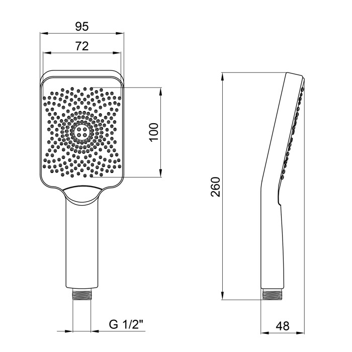 Qtap Rucni Лійка для ручного душу 145x90 мм прямокутна QTRUCA145S1GRP Graphite Qtap Rucni Лійка для ручного душу 145x90 мм прямокутна QTRUCA145S1GRP Graphite