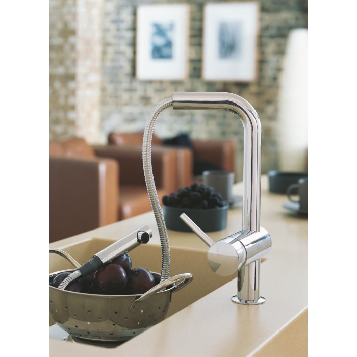 Змішувач для кухні з висувним виливом Grohe Minta (32168000) Змішувач для кухні з висувним виливом Grohe Minta (32168000)