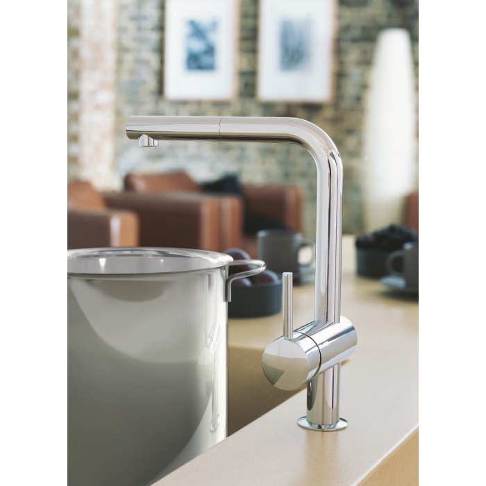 Змішувач для кухні з висувним виливом Grohe Minta (32168000) Змішувач для кухні з висувним виливом Grohe Minta (32168000)