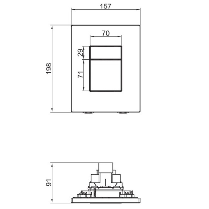 Інсталяція для підвісного унітазу Koer KT-0504-01 500x126x1150mm з панеллю змиву KT-0607-01 хром (KR5348) Інсталяція для підвісного унітазу Koer KT-0504-01 500x126x1150mm з панеллю змиву KT-0607-01 хром (KR5348)