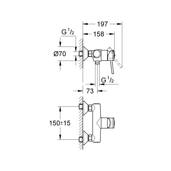 Змішувач для душу Grohe BauClassic (32867000) Змішувач для душу Grohe BauClassic (32867000)