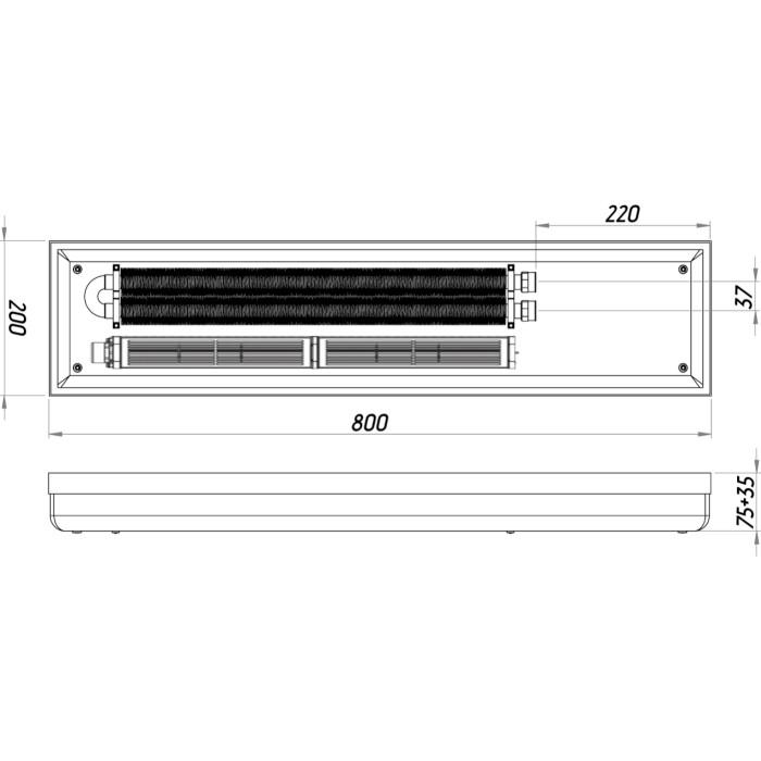 Конвектор ТС70-800/200-Turbo-2br (без решітки) Конвектор ТС70-800/200-Turbo-2br (без решітки)