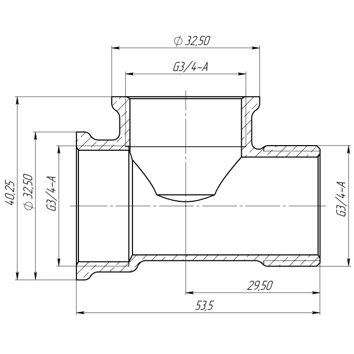 Трійник 3/4″ВВЗ латунний LT444S OPTIMUM Трійник 3/4″ВВЗ латунний LT444S OPTIMUM