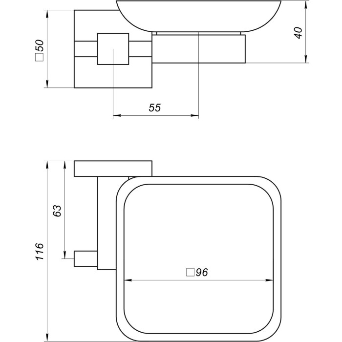 Мильниця одинарна Globus Lux SQ 9408 Мильниця одинарна Globus Lux SQ 9408
