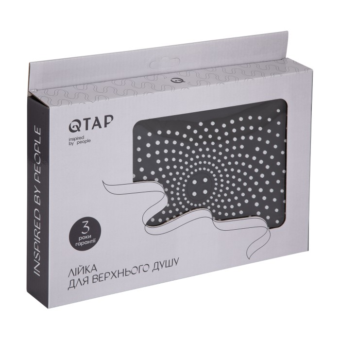 Лійка для верхнього душу Qtap Hlavova 260x180 мм прямокутна QTHLA107CRM45784 Chrome/Black Лійка для верхнього душу Qtap Hlavova 260x180 мм прямокутна QTHLA107CRM45784 Chrome/Black