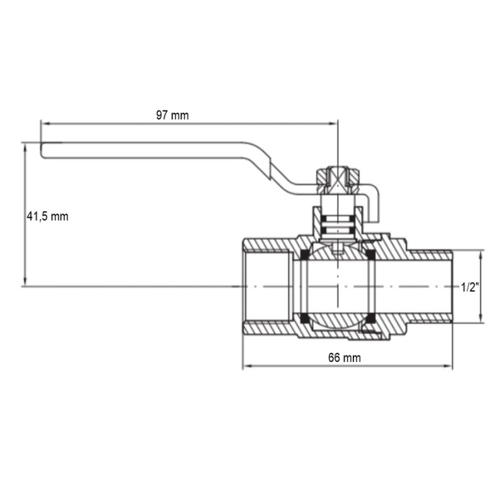 Кран кульовий Koer KG.205 - 1/2" FM ГШВ (газ) (KR4965) Кран кульовий Koer KG.205 - 1/2" FM ГШВ (газ) (KR4965)