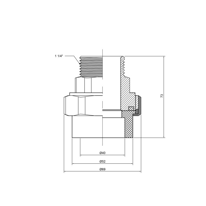 Згін "Американка" PPR Thermo Alliance 40х1" 1/4 ЗР Згін "Американка" PPR Thermo Alliance 40х1" 1/4 ЗР