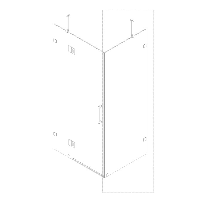 Бічна стінка до кабіни Koer SR SW04-90x200-TR-07 прозоре скло Easy Clean 10мм, графіт (KR5391)