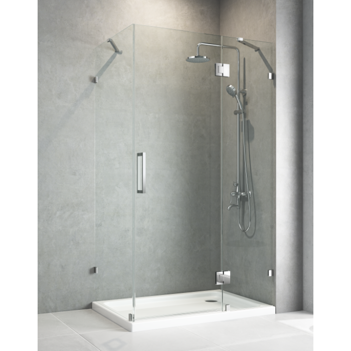 Бічна стінка до кабіни Koer SR SW04-90x200-TR-07 прозоре скло Easy Clean 10мм, графіт (KR5391)
