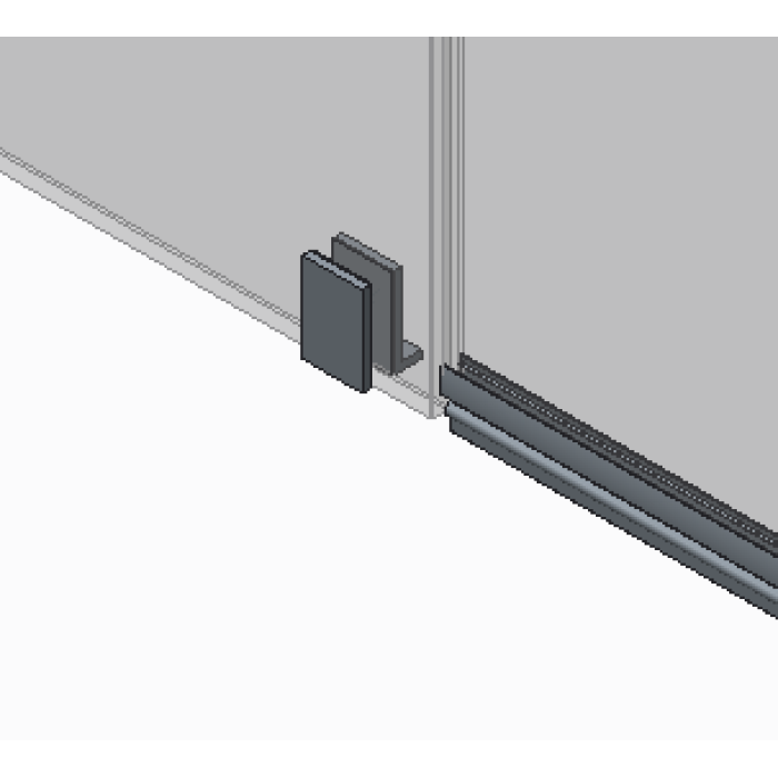 Бічна стінка до кабіни Koer SR SW04-90x200-TR-07 прозоре скло Easy Clean 10мм, графіт (KR5391)
