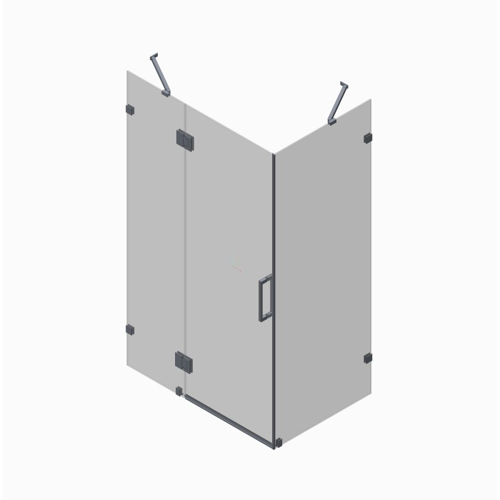 Бічна стінка до кабіни Koer SR SW04-90x200-TR-07 прозоре скло Easy Clean 10мм, графіт (KR5391)