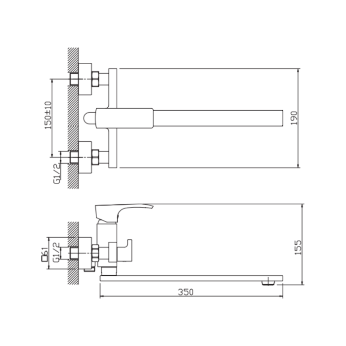 Змішувач для ванни Haiba Monaco 006 Euro (HB9652) Змішувач для ванни Haiba Monaco 006 Euro (HB9652)