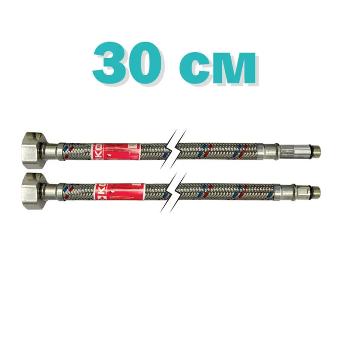 Гнучкі шланги для змішувача гайка 1/2'' - Штуцер M10 (30 см) 2 шт Koer (KR0272) Гнучкі шланги для змішувача гайка 1/2'' - Штуцер M10 (30 см) 2 шт Koer (KR0272)