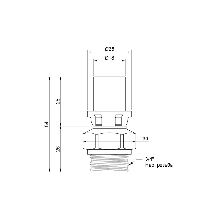 Перехідник прес Icma 16х3/4" ЗР №402 Перехідник прес Icma 16х3/4" ЗР №402