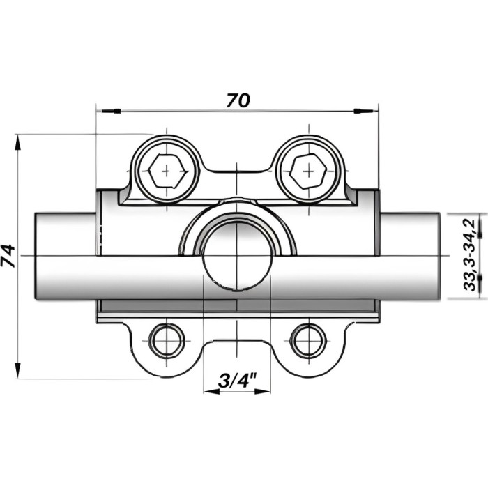 Врізка в трубу з внутрішньою різьбою DN25(33,3-34,2 мм) х 3/4″ OBD AGAflex Врізка в трубу з внутрішньою різьбою DN25(33,3-34,2 мм) х 3/4″ OBD AGAflex