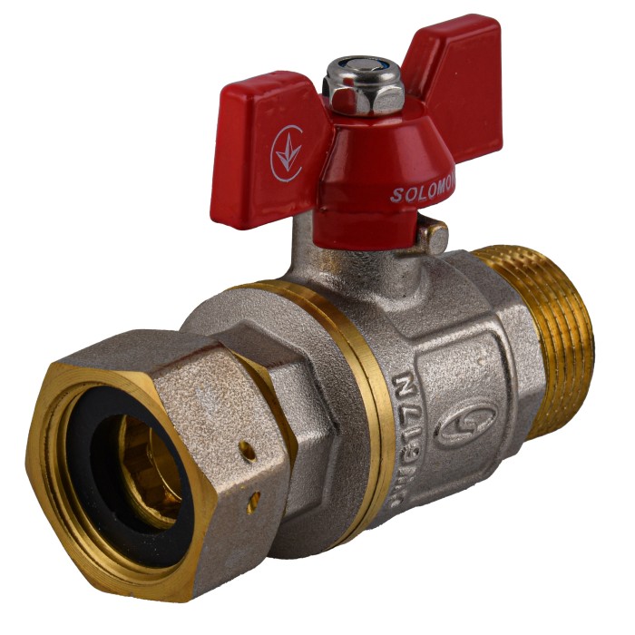 Кран кульовий прямий з накидною гайкою SOLOMON 3/4″ ЗВ PN40 (V5003-S) Кран кульовий прямий з накидною гайкою SOLOMON 3/4″ ЗВ PN40 (V5003-S)